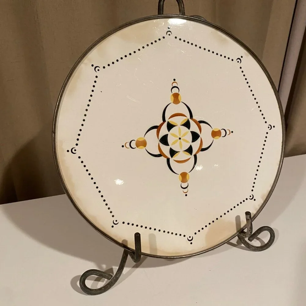 RARE Theodore Paetsch MCM Art Deco Cake Plate 1930s #5623 12” Germany‎